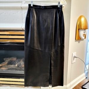 Vintage | Black Leather Skirt